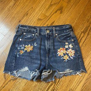 Mom Jean Shorts with Flower Embroidery - American Eagle